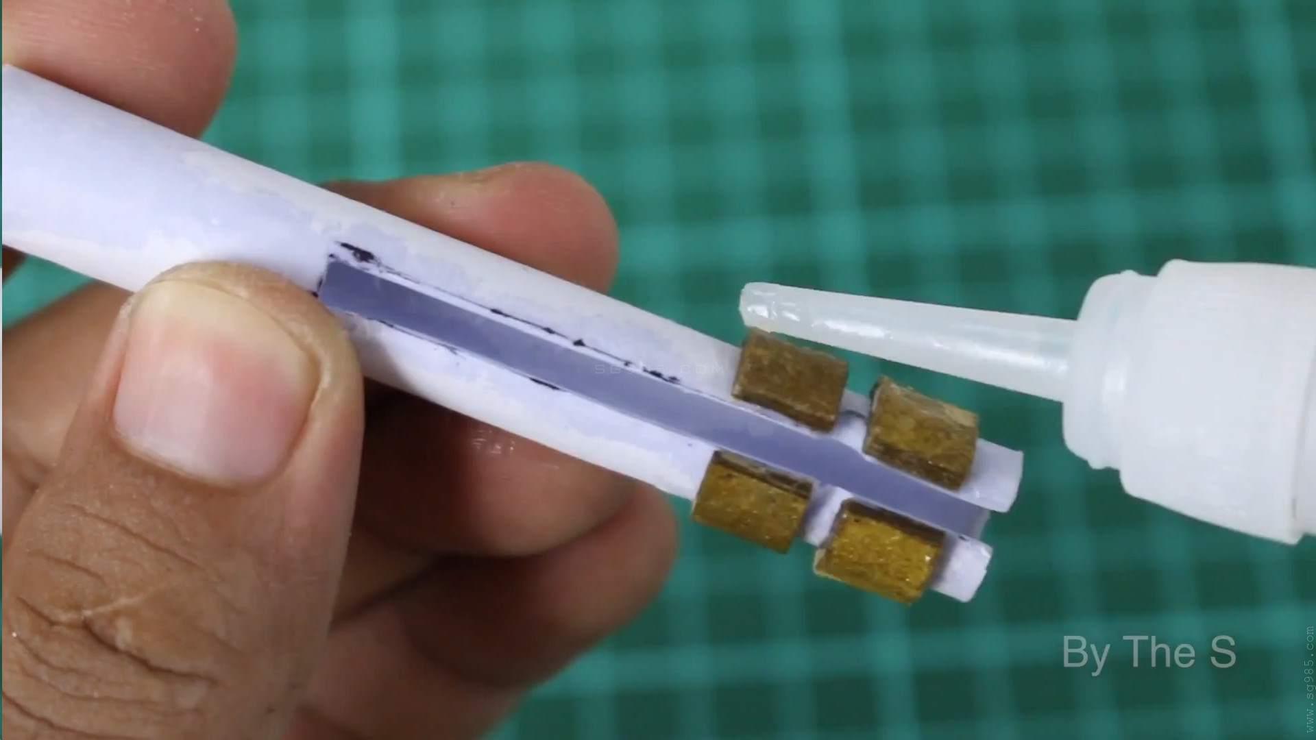 瓦楞纸板枪图纸/纸板枪图纸图片wgog906用纸板制作双筒猎枪可自动退堂+制作图纸下载