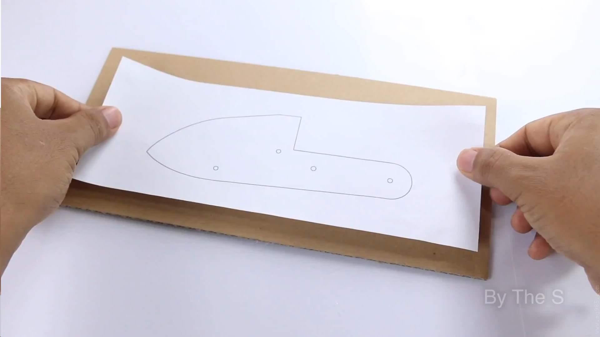 瓦楞纸板枪图纸/纸板枪图纸图片wgog906用纸板制作双筒猎枪可自动退堂+制作图纸下载