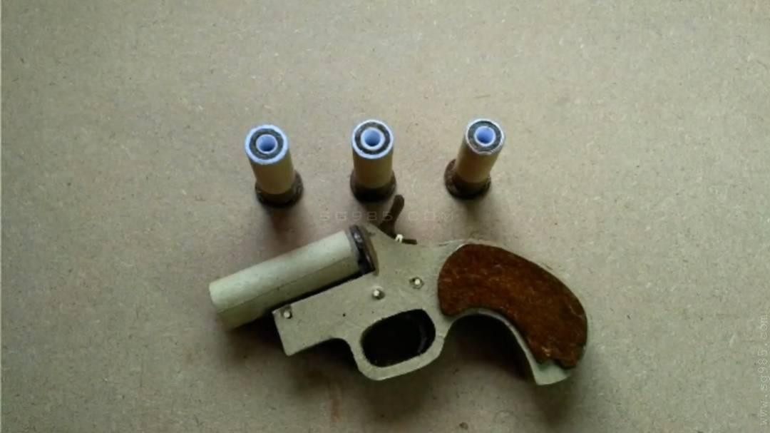 手工纸板枪制作/手工纸板枪怎么做wgog919用纸板制作一把单发发令枪+制作图纸下载