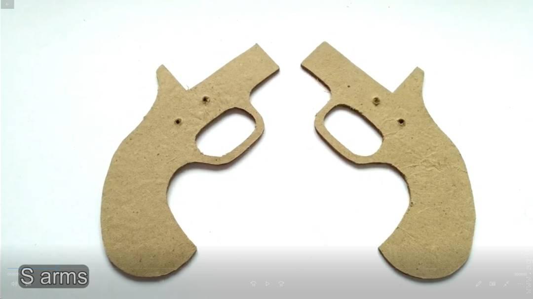 手工纸板枪制作/手工纸板枪怎么做wgog919用纸板制作一把单发发令枪+制作图纸下载