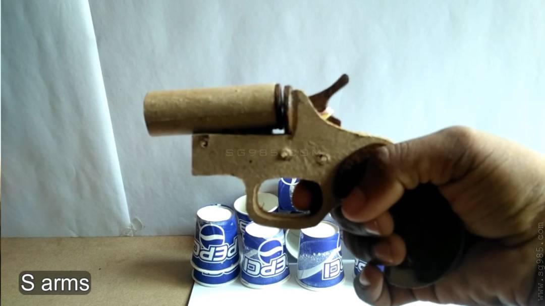 手工纸板枪制作/手工纸板枪怎么做wgog919用纸板制作一把单发发令枪+制作图纸下载