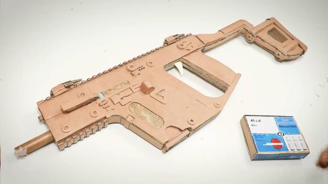连发纸板枪教程/连发纸板枪详细教程/用纸板做可以连发的枪wgog939+制作图纸