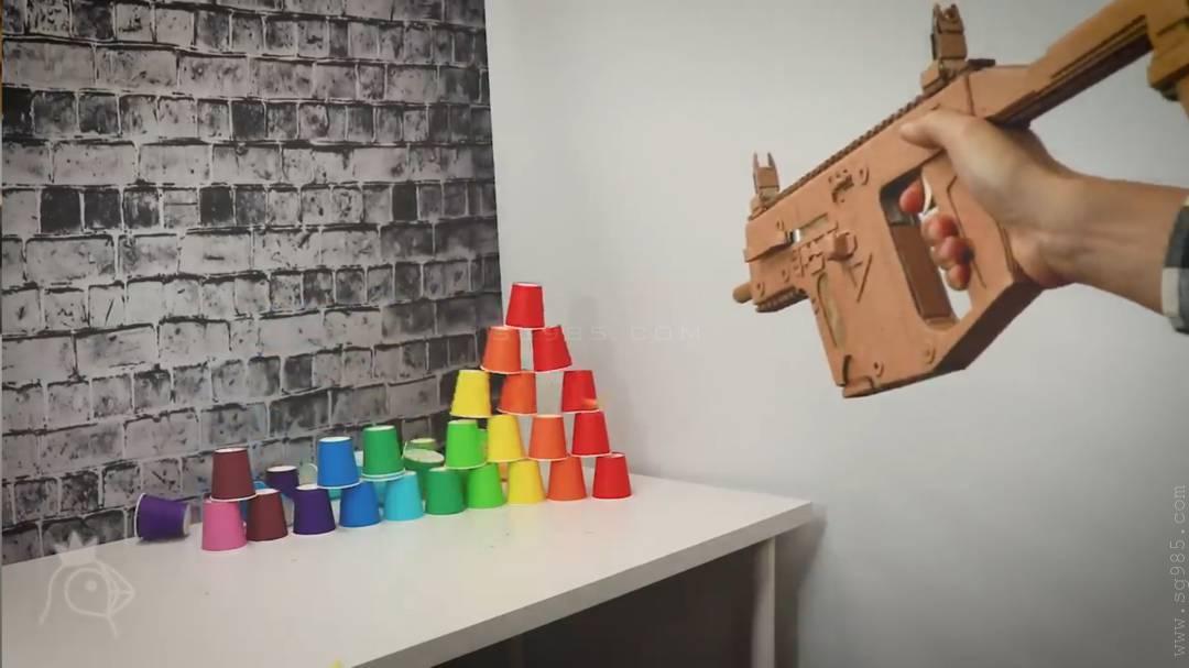 连发纸板枪教程/连发纸板枪详细教程/用纸板做可以连发的枪wgog939+制作图纸