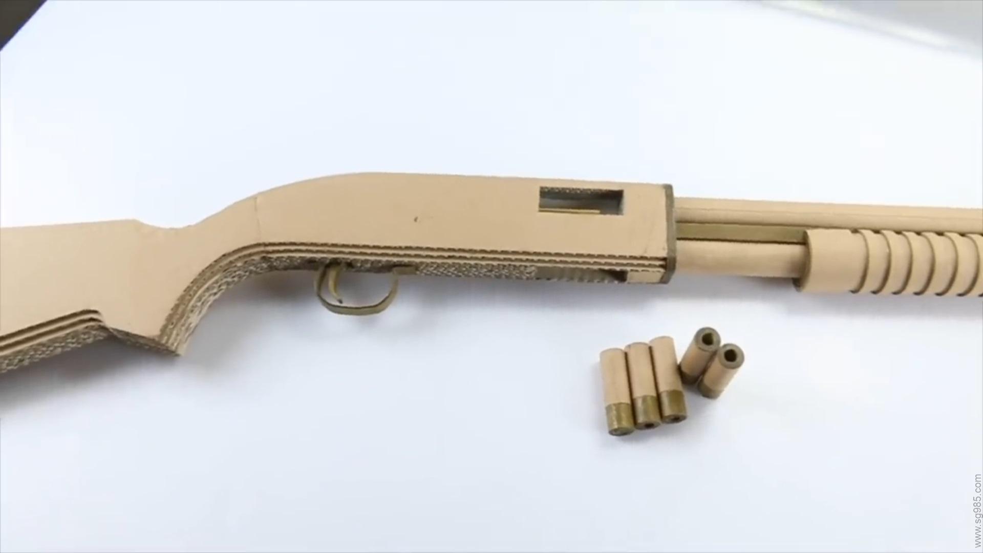 纸板枪图纸/纸板枪可发射WGOG902用之变制作纸板玩具枪+图纸下载