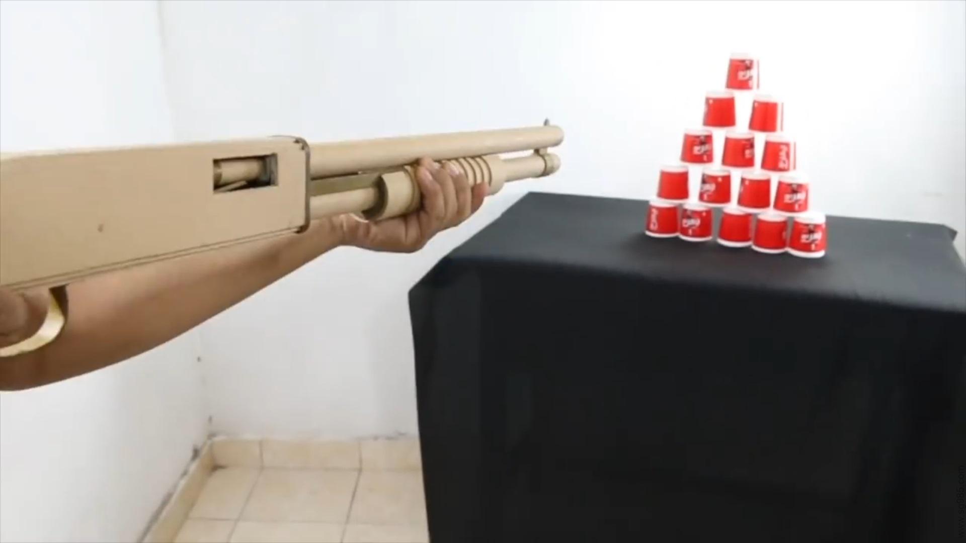 纸板枪图纸/纸板枪可发射WGOG902用之变制作纸板玩具枪+图纸下载