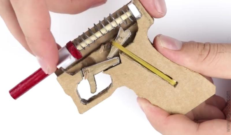 纸板玩具枪如何用纸板制作一把小巧小格洛克19纸板玩具枪 - DIY纸板+制作图纸