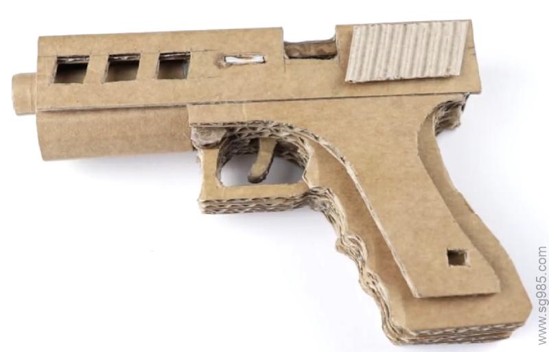 纸板玩具枪如何用纸板制作一把小巧小格洛克19纸板玩具枪 - DIY纸板+制作图纸