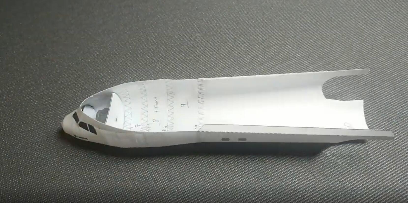 纸工艺品白鲸空中巴士A300纸工艺品纸模型-纸模飞机a300图纸下载