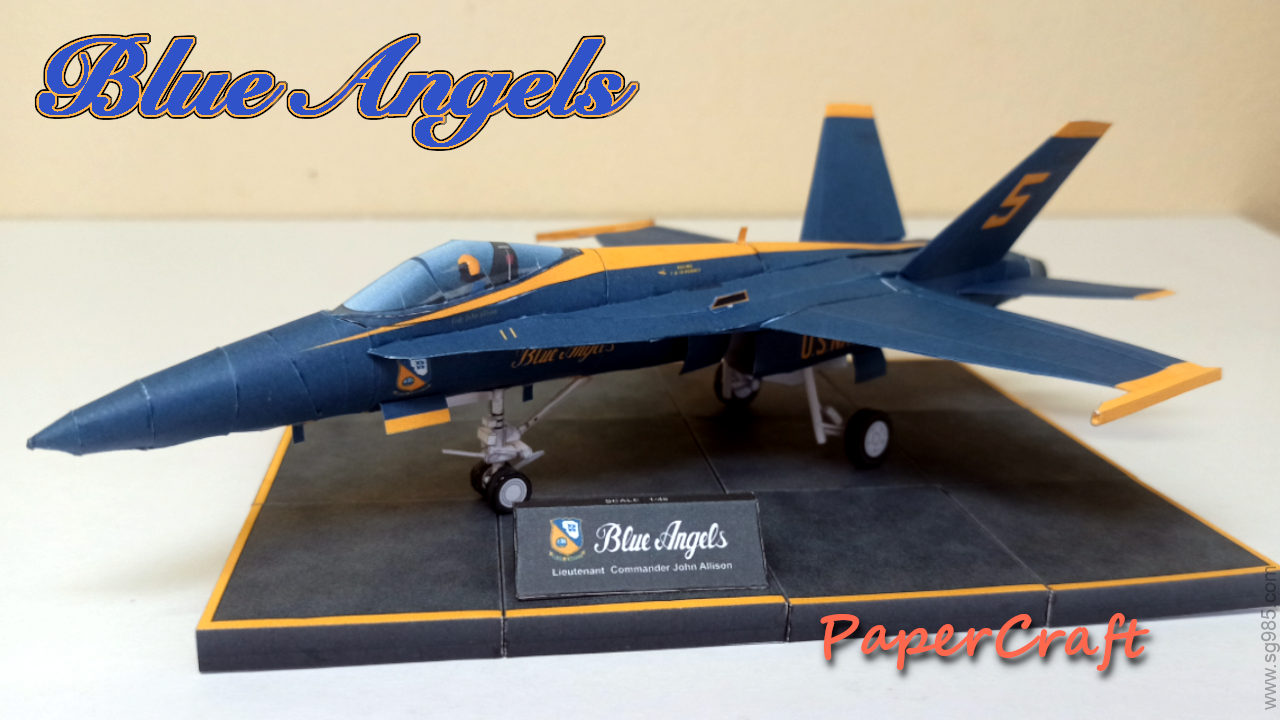 蓝天使战斗机(波音F_A-18)等比例纸模型飞机。