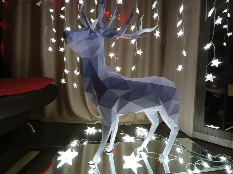 鹿 纸模型图纸-动物纸模