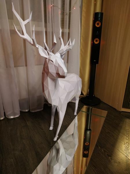鹿 纸模型图纸-动物纸模