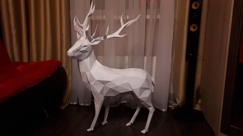 鹿 纸模型图纸-动物纸模