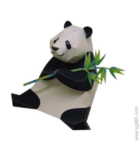 熊猫-动物纸模