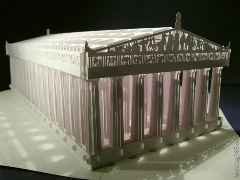 雅典帕台农神庙-纸雕