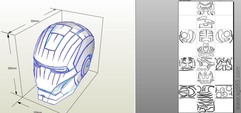 钢铁侠全身纸模+图纸+mk3