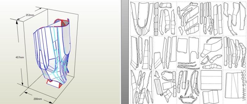 钢铁侠全身纸模+图纸+mk3