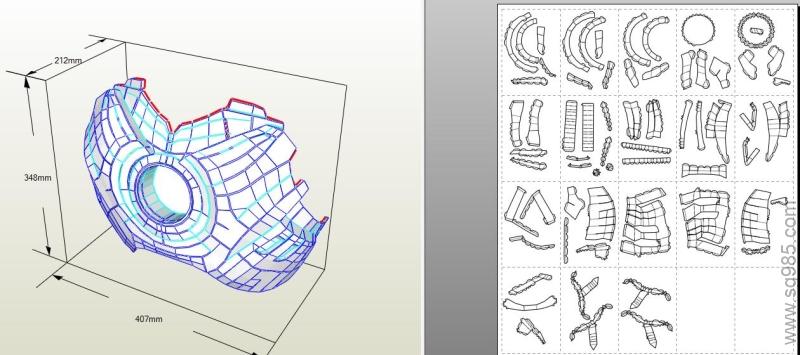钢铁侠全身纸模+图纸+mk3