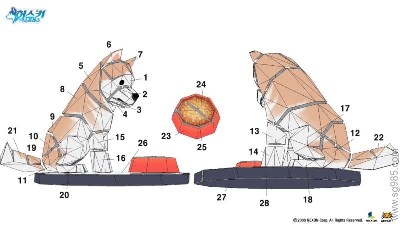 哈士奇(动物纸模)