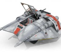 1比20星球大战之叛军雪地战机（snowspeeder）纸模