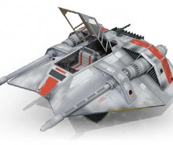 1比20星球大战之叛军雪地战机（snowspeeder）纸模