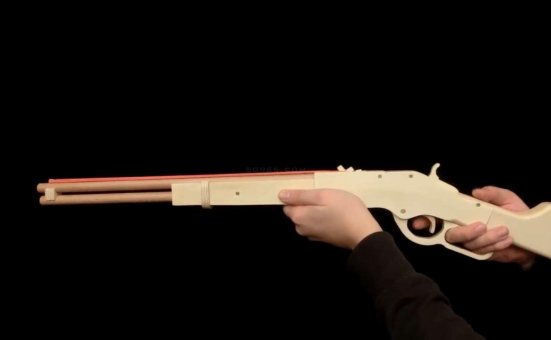 手指橡皮筋枪/怎么做皮筋木棍枪WGOG1008用木板制作一把可连发的橡皮筋玩具枪+图纸下载