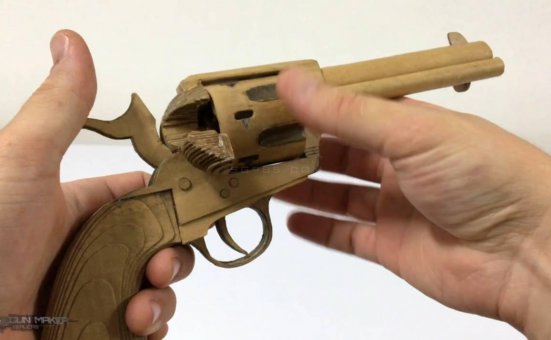 纸板枪图纸下载/纸板枪制作方法/纸板枪模型纸板制作左轮玩具枪/牛仔专用加制作图纸下载wgog945+制作图纸