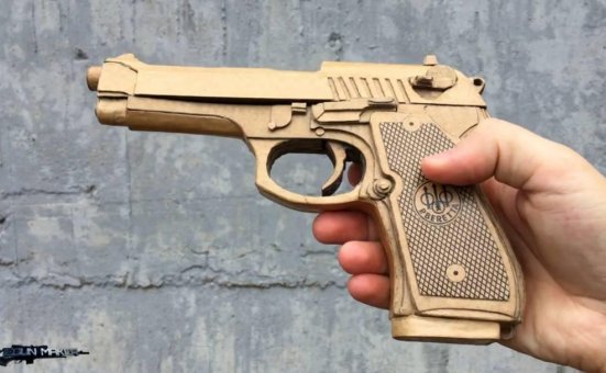 手工纸枪怎么做/用纸板做枪简单wgog931用纸板制作一把精致的纸板玩具枪+制作图纸下载