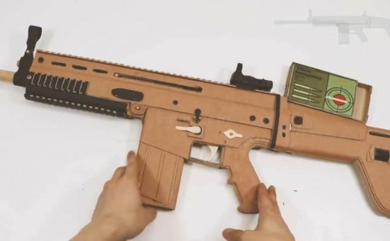 瓦楞纸枪图纸设计/瓦楞纸枪制作wgog912纸板制作高精度组装枪+图纸下载