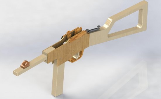 木头皮筋枪/连发橡皮筋枪制作教程WGOG1012用木板制作一把可连发的橡皮筋玩具枪+结构图纸