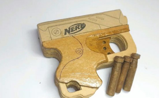 自制纸板枪/纸板手工玩具枪/纸板枪设计图<br>wgog951如何用纸板制作纸板手枪+制作图纸