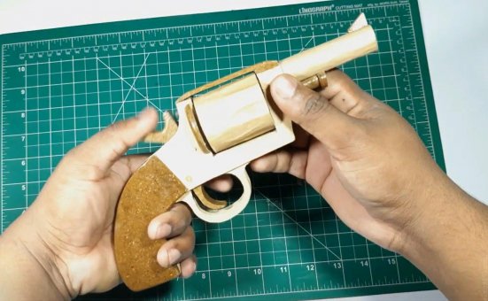 纸板枪设计图/纸板枪教程可发射/纸板枪可发射wgog953用纸板制作一把纸板左轮手枪可以发射+制作图纸