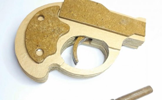 纸模枪图纸/纸板手枪图纸/纸板模型图纸wgog954纸板制作一把纸板玩具枪+图纸下载