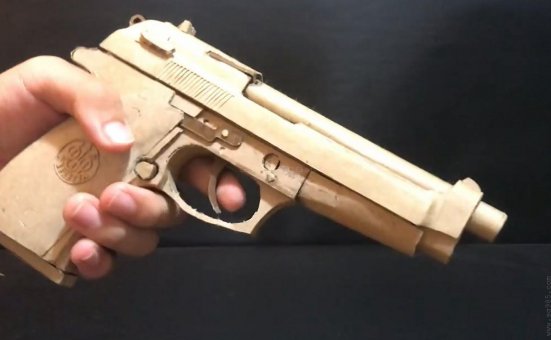 纸模枪图纸/纸板枪的做法教程/纸板枪尺寸比例wgog955纸板制作m1911纸板手枪+制作图纸