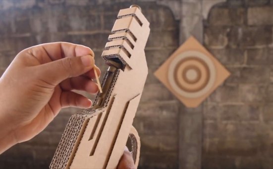 纸板枪教程/纸板枪怎么做WGOG903用纸箱制作纸板玩具枪+图纸下载