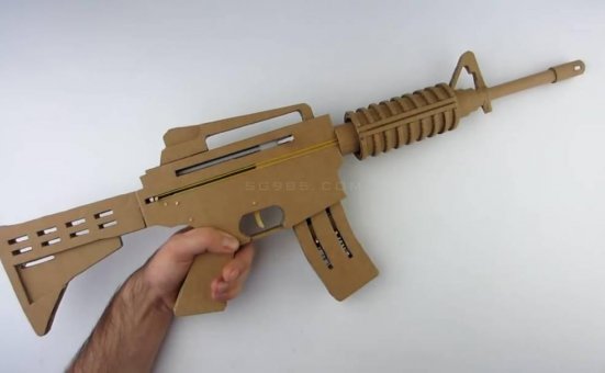 纸板玩具枪/用纸做一把枪/用纸板做枪wgog935用纸板制作可发射的纸板枪+制作图纸下载