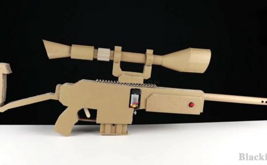 手工纸板枪的设计图/手工纸板枪的做法图解wgog916如何用纸板制作连发狙击纸板枪+制作图纸下载