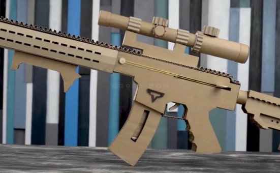 瓦楞纸枪怎么做能发射子弹wgog914如何纸板制造可以射击塔兰战术AR-15的纸板枪+制作图纸下载
