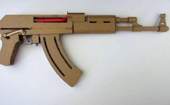 纸板ak47模型图纸/纸板ak47可发射子弹/纸板ak47wgog928用纸板制作一把纸板冲锋枪+制作图纸下载