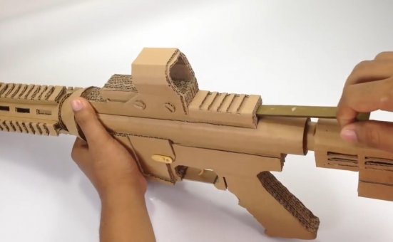 纸板枪设计图/纸板枪图纸awm/wgog909用纸板制作冲锋枪+制作图纸下载