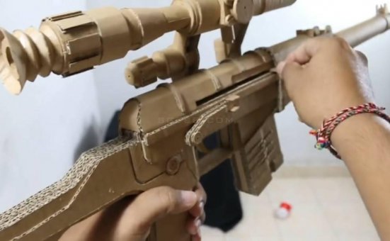 纸板枪图纸 awm/瓦楞纸板枪图纸wgog917用纸板制作一把纸板狙击枪+制作图纸下载