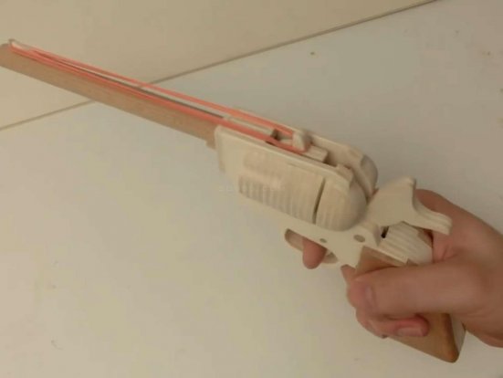橡皮筋枪怎么做简单的视频/WGOG1006用木板制作一把可连发的橡皮筋玩具枪+结构图纸