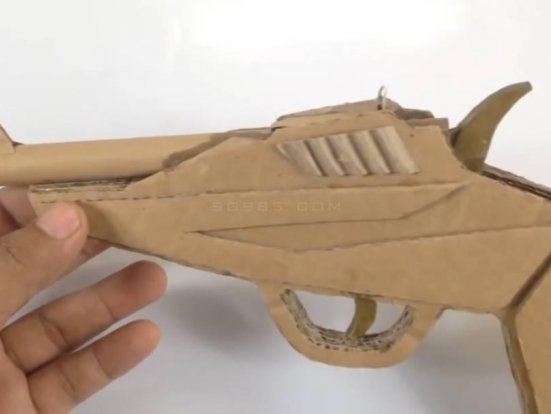 最简单的纸板手工枪/简易纸板枪wgog930用纸板制作一般简易纸板枪+图纸下载