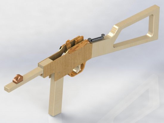 木头皮筋枪/连发橡皮筋枪制作教程WGOG1012用木板制作一把可连发的橡皮筋玩具枪+结构图纸
