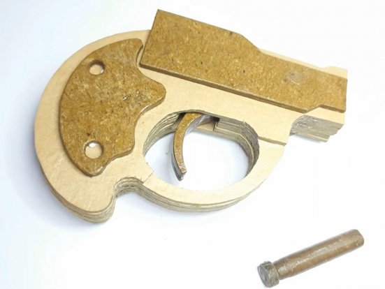 纸模枪图纸/纸板手枪图纸/纸板模型图纸wgog954纸板制作一把纸板玩具枪+图纸下载