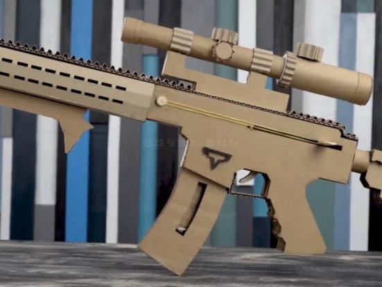 瓦楞纸枪怎么做能发射子弹wgog914如何纸板制造可以射击塔兰战术AR-15的纸板枪+制作图纸下载