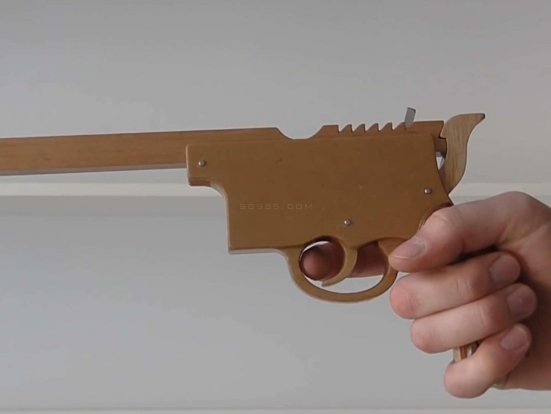 用纸做橡皮筋枪/连发橡皮筋枪如何做WGOG1011用木板制作一把可连发的橡皮筋玩具枪+图纸下载