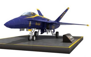 蓝天使战斗机(波音F_A-18)等比例纸模型飞机。