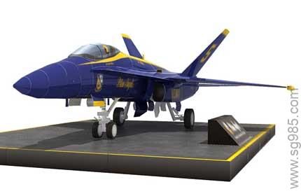 蓝天使战斗机(波音F_A-18)等比例纸模型飞机。